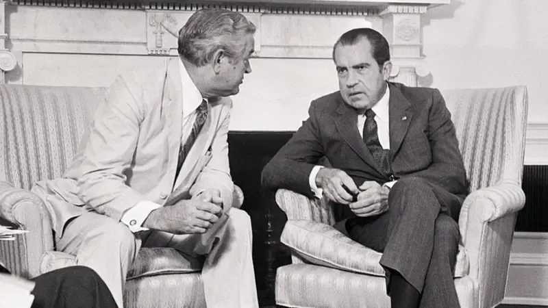Richard Nixon junto a su secretario del Tesoro, John Connally
